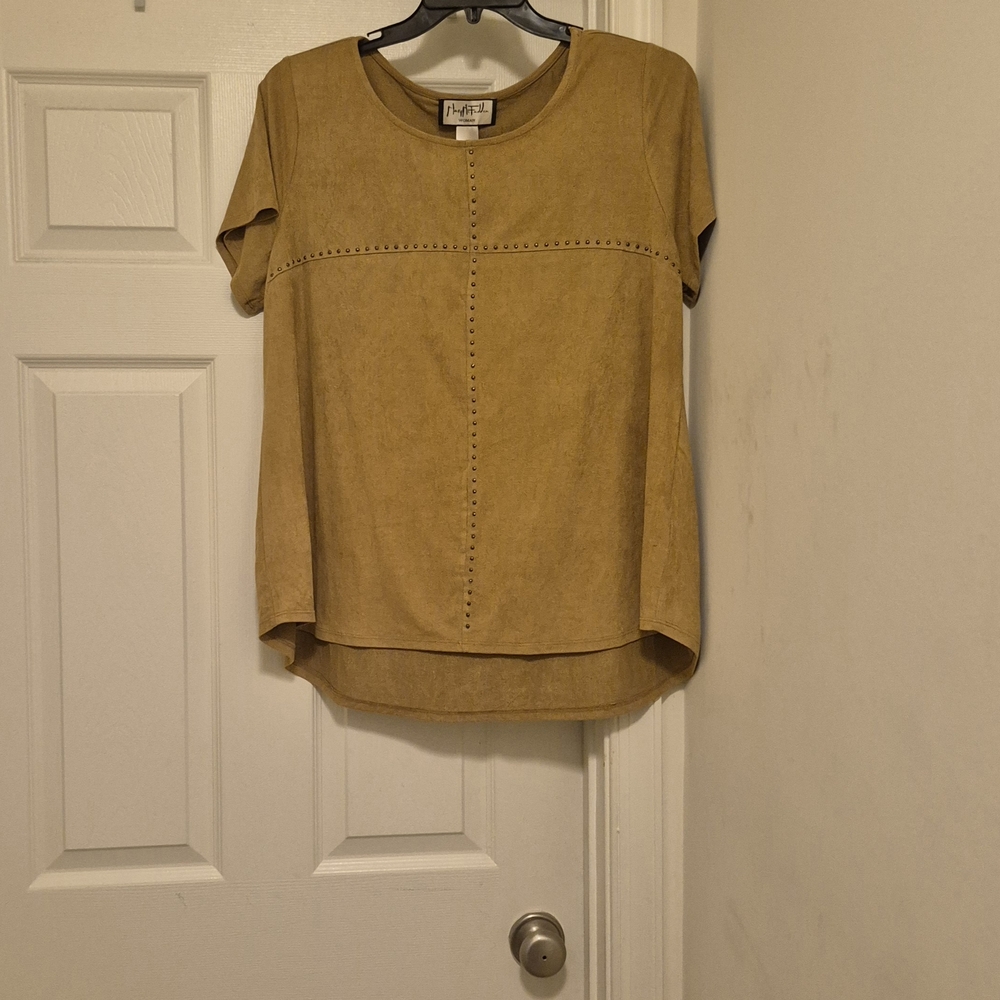 Apt. 9 Yellow Boxy Blouse Relaxed Fit